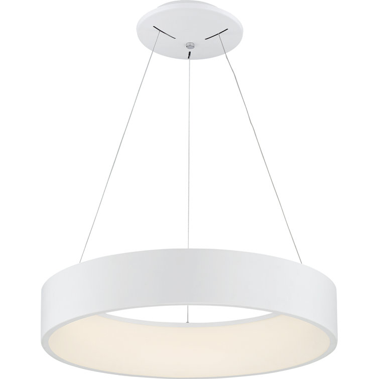 Orbit 17.75" White Drum LED Pendant Light