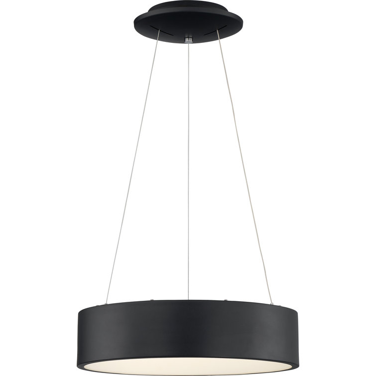 Fynn 17.75" Black Drum LED Pendant Light