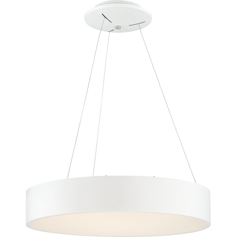 Orbit 17.75" White Drum LED Pendant Light