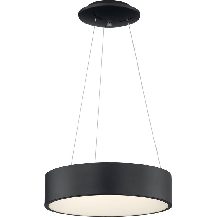 Fynn 17.75" Black Drum LED Pendant Light