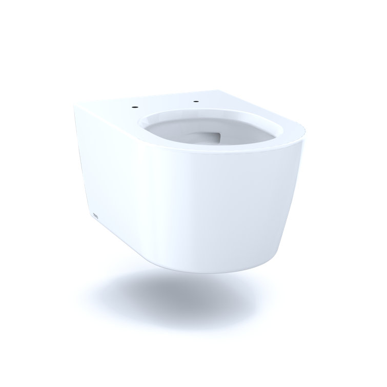 Modern Dual-Flush Elongated Wall-Hung Toilet in Cotton White