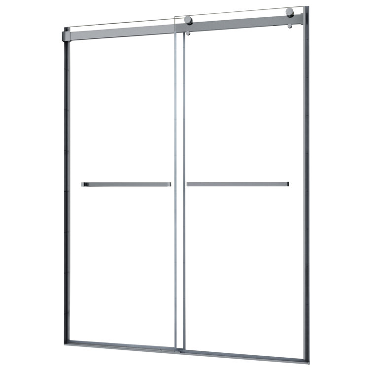 Lagoon Brushed Nickel 59" x 76" Frameless Sliding Shower Door
