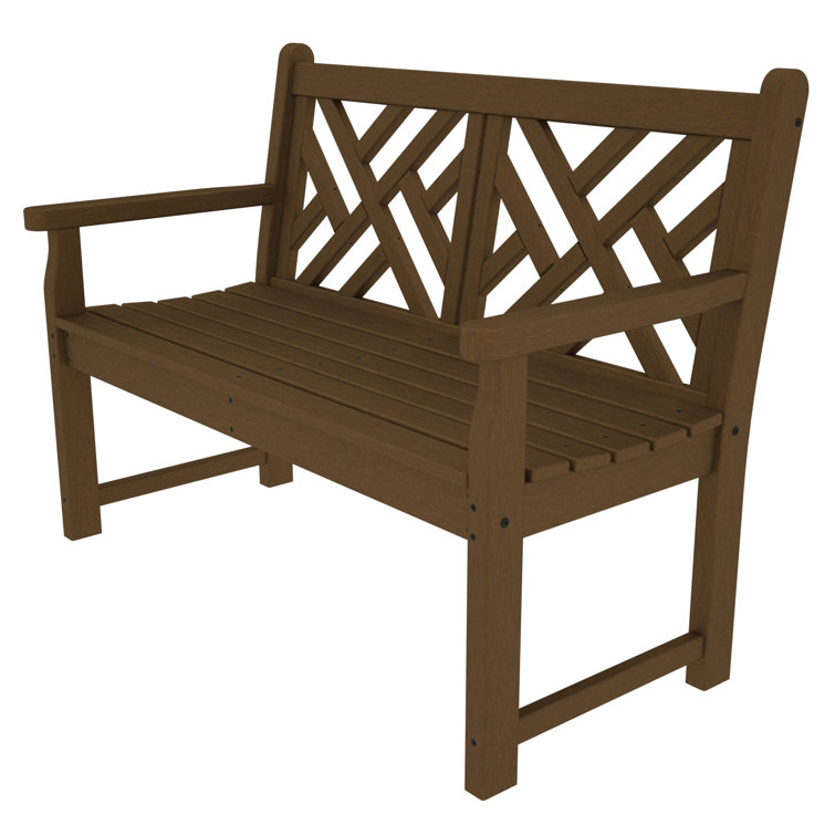 Chippendale Teak-Style 48" Polywood Outdoor Bench