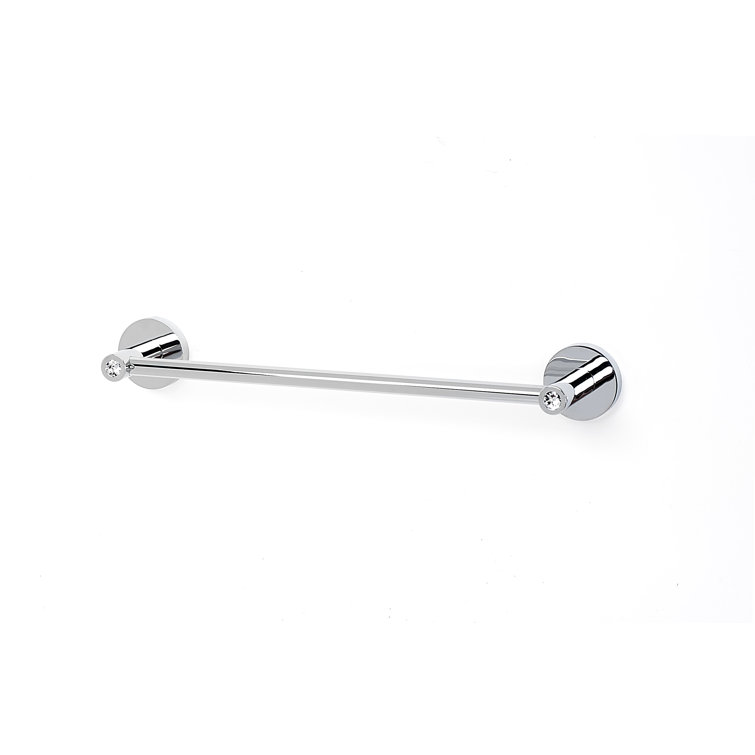 Polished Chrome 14'' Contemporary Crystal Towel Bar
