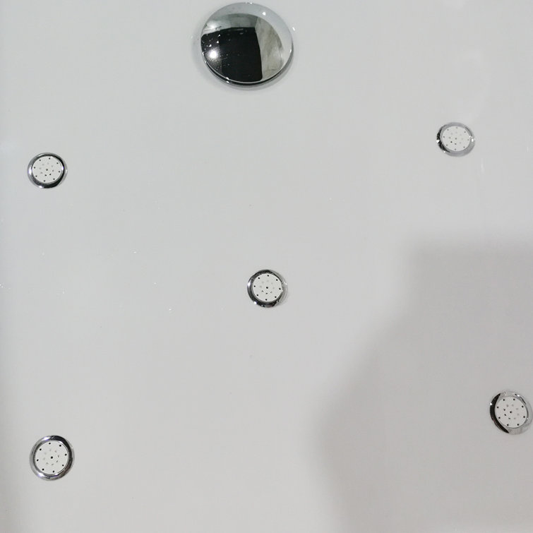 71'' White Acrylic Freestanding Double Slipper Bathtub with Jets