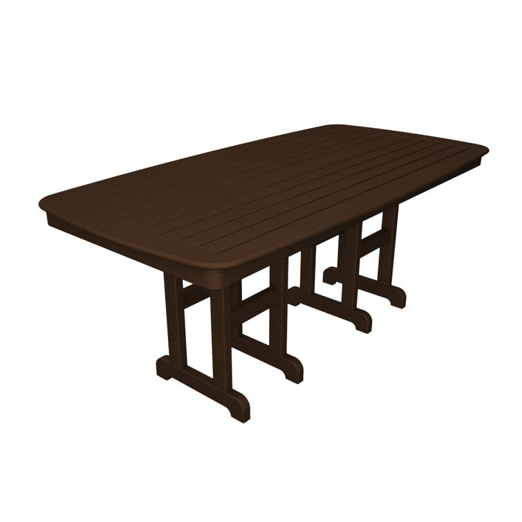 Mahogany Recycled Plastic Outdoor Dining Table with Stainless Steel Hardware