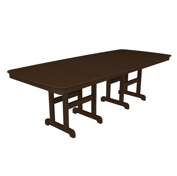 Mahogany Recycled Plastic Outdoor Dining Table with Stainless Steel Hardware