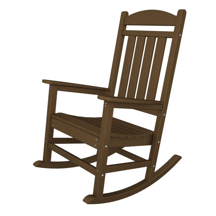 Teak Polywood Presidential Outdoor Rocking Chair with Arms