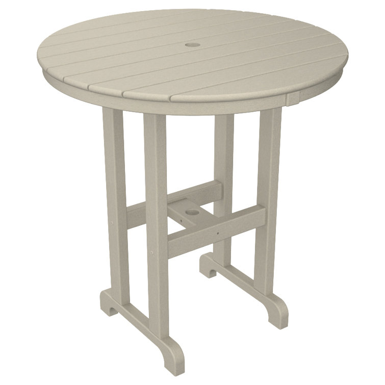 Sand Polypropylene Round 48" Farmhouse Counter Table