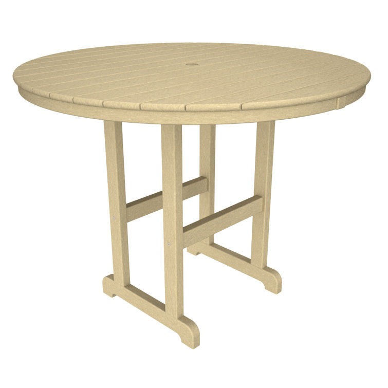 Sand Polypropylene Round 48" Farmhouse Counter Table