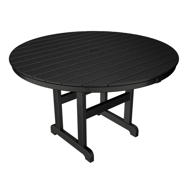 Eco-Friendly POLYWOOD 48" Round Dining Table in Black