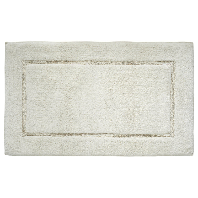 White Cotton Non-Slip Bath Mat Set, 2-Pack