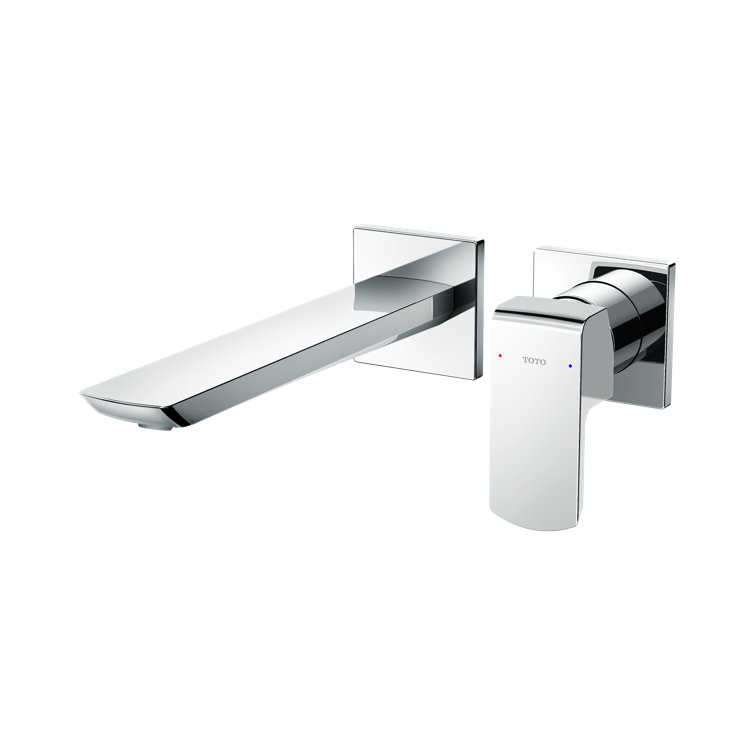 Polished Nickel 1.2 GPM Wall-Mounted Modern Bathroom Faucet
