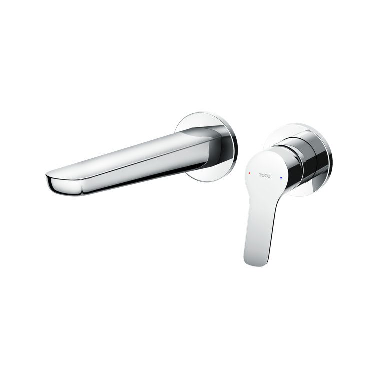 Sleek Polished Nickel Wall-Mounted Modern Bathroom Faucet