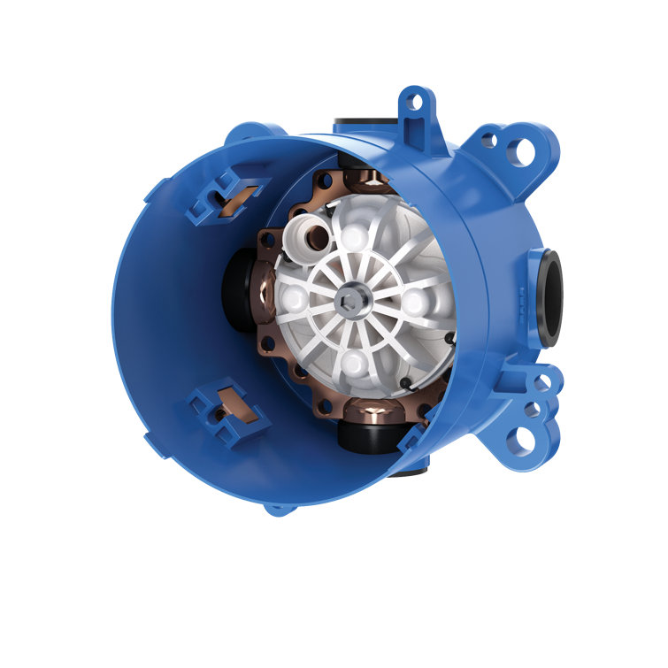 Compact Blue Brass Wall-Mounted Rough-In Box