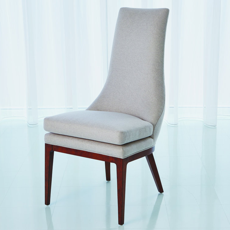 Isabella Walnut Rubberwood Dining Chair in Candid Fleece