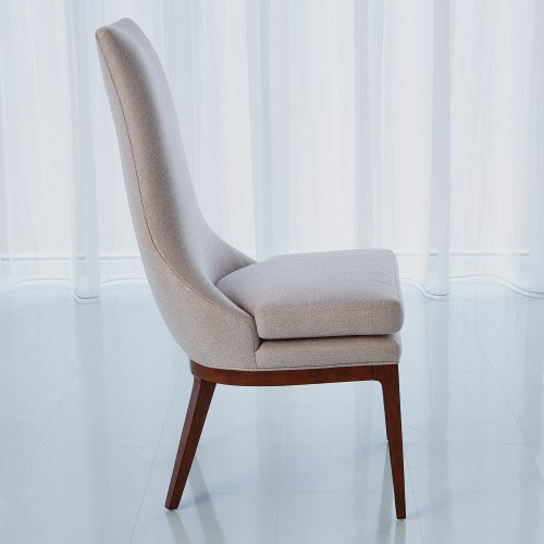 Isabella Walnut Rubberwood Dining Chair in Candid Fleece
