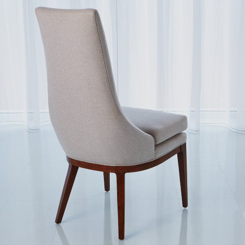 Isabella Walnut Rubberwood Dining Chair in Candid Fleece