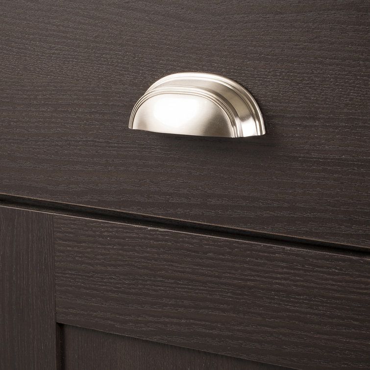 Satin Nickel Brushed Cup Pulls with Mounting Hardware, 10-Pack