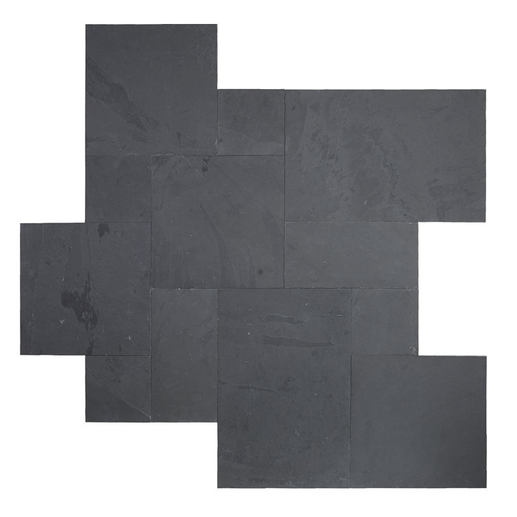 Montauk Black Slate Large Outdoor Rectangle Tile