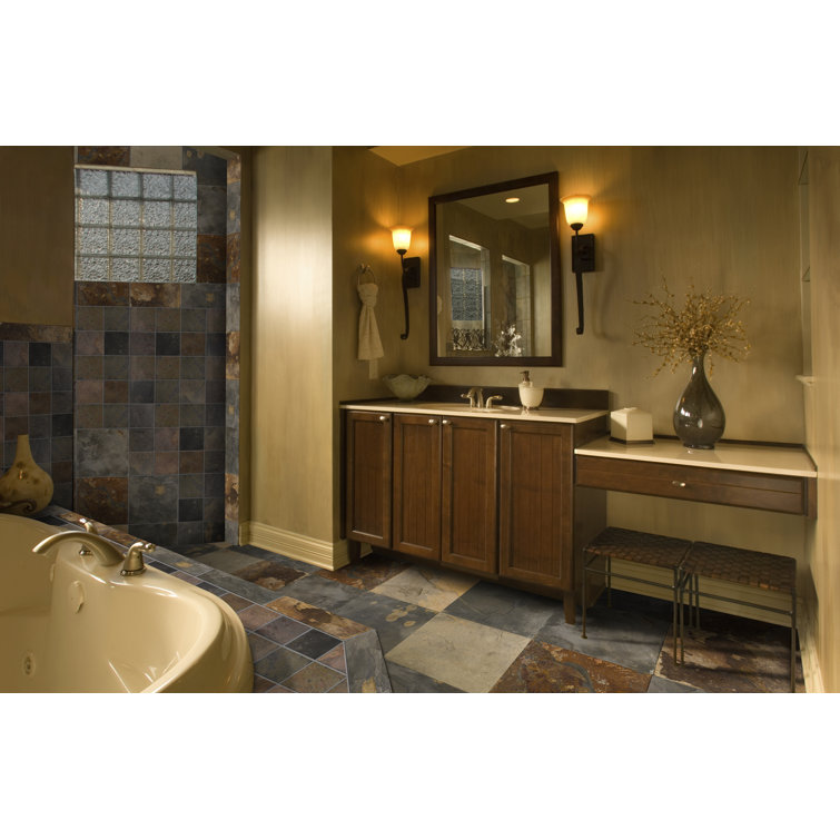 California 16'' x 16'' Slate Field Tile in Rustic Earth Tones