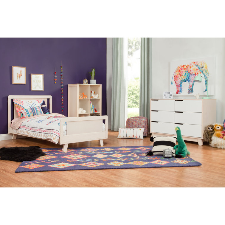 Hudson Playful Angular Legs Washed Natural Kids Cubby Bookcase