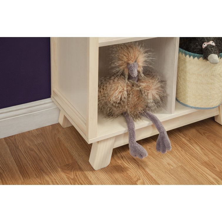 Hudson Playful Angular Legs Washed Natural Kids Cubby Bookcase
