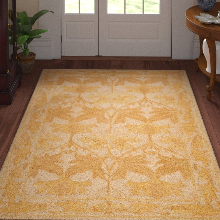 Antiquity Beige and Gold Hand-Tufted Wool Area Rug