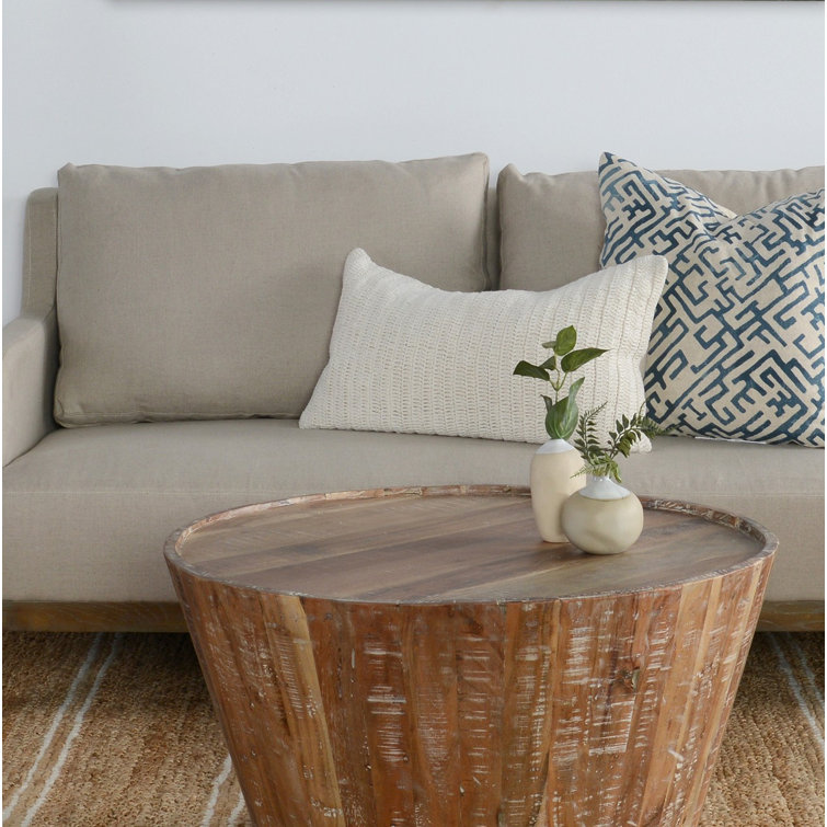 Nakeya Blue Linen Lumbar Throw Pillow