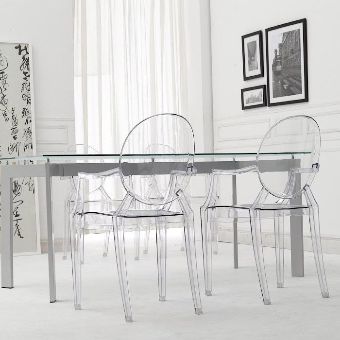 Crystal Clear Polycarbonate Dining Armchair