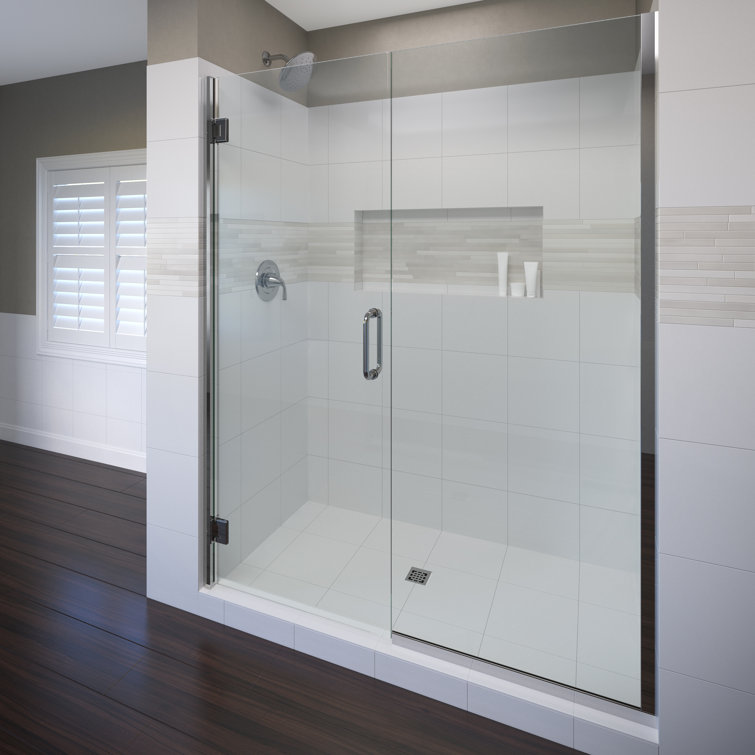 Coppia 60'' Wide Frameless Clear Glass Shower Door in Chrome