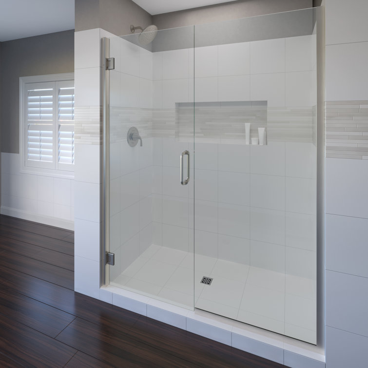 Coppia 60" x 72" Frameless Clear Glass Shower Door with Brushed Nickel Handle