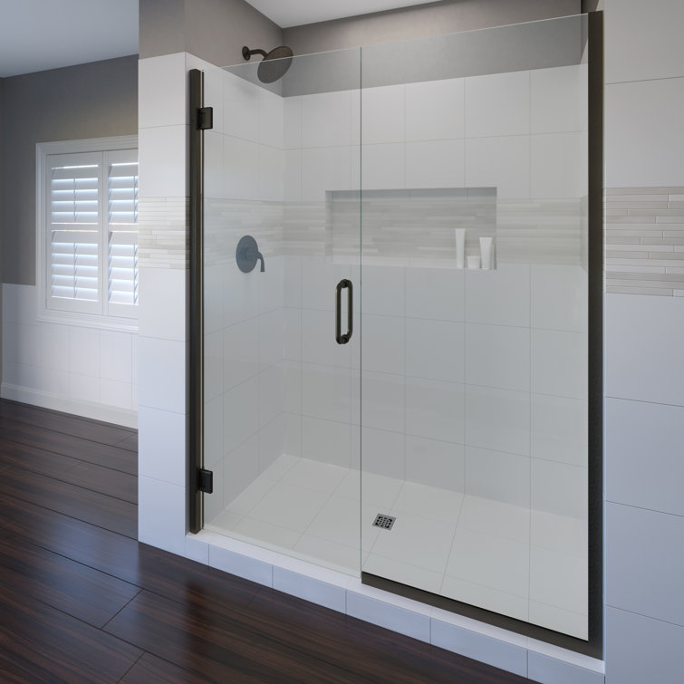 Coppia 60" x 72" Frameless Clear Glass Shower Door with Oil Rubbed Bronze Hardware
