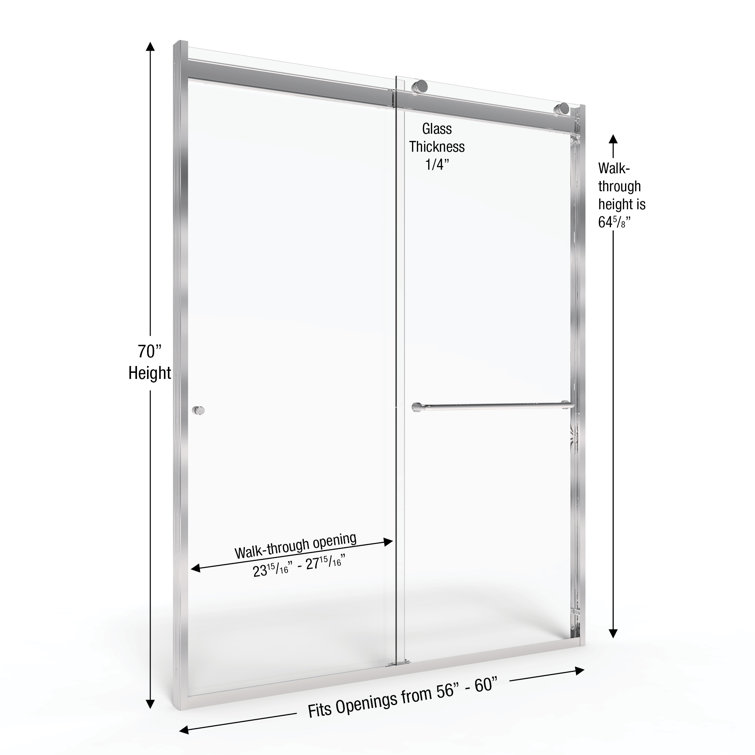 Rotolo 60" Oil Rubbed Bronze Semi-Frameless Sliding Shower Door