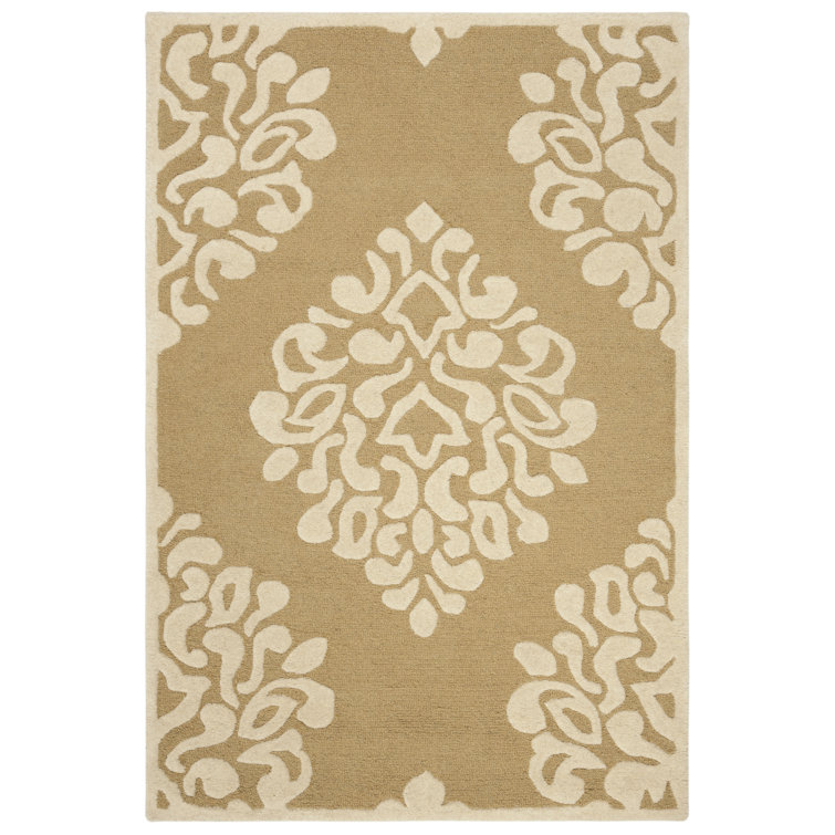 Ivory Tufted Wool Handmade Reversible Rectangular Rug 4' x 6'