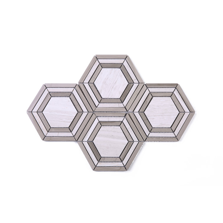 Beige Honeycomb Marble Mosaic Wall Tile Sheet