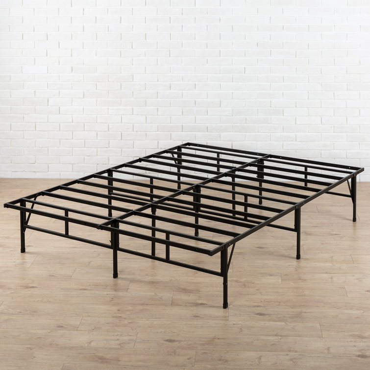 Queen Black Metal Platform Bed Frame with Storage