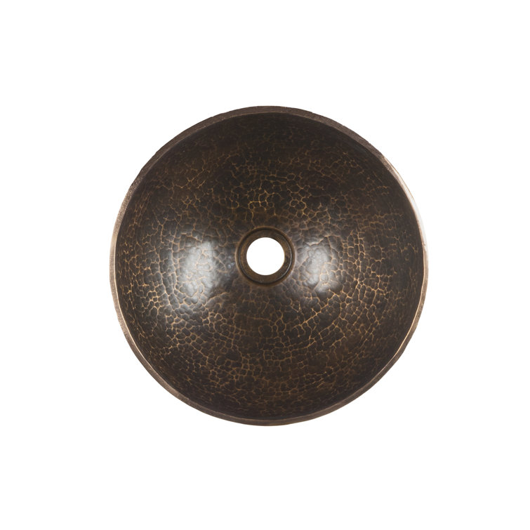 13" Round Hand Forged Copper Vessel Sink