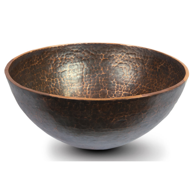 13" Round Hand Forged Copper Vessel Sink