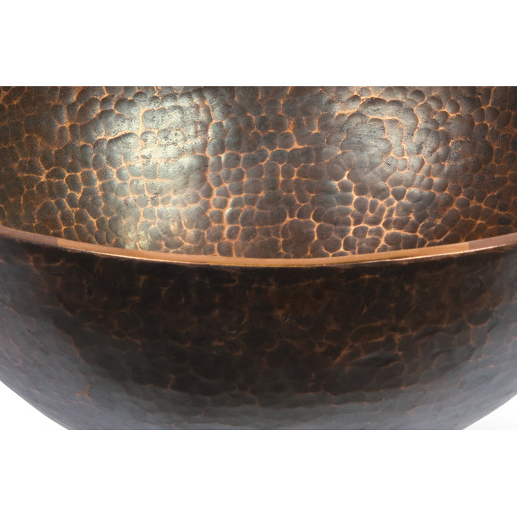 13" Round Hand Forged Copper Vessel Sink