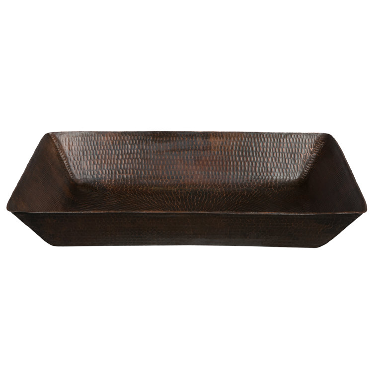 20" Hand Hammered Copper Rectangular Vessel Sink