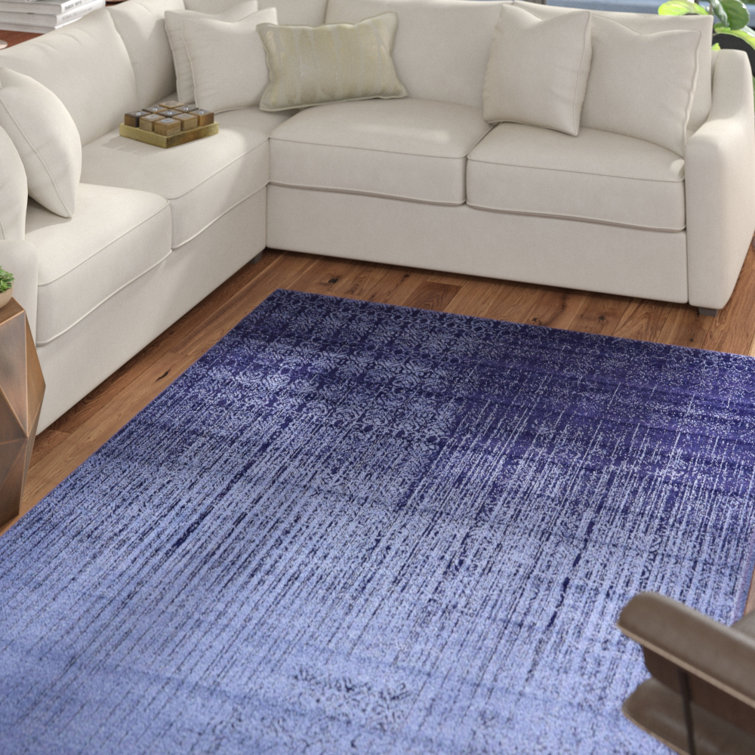 Reversible Tufted Blue Spot 10' x 14' Easy Care Rug