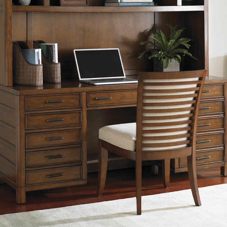 Longboat Key 68" Transitional Brown Home Office Desk with 4 Drawers