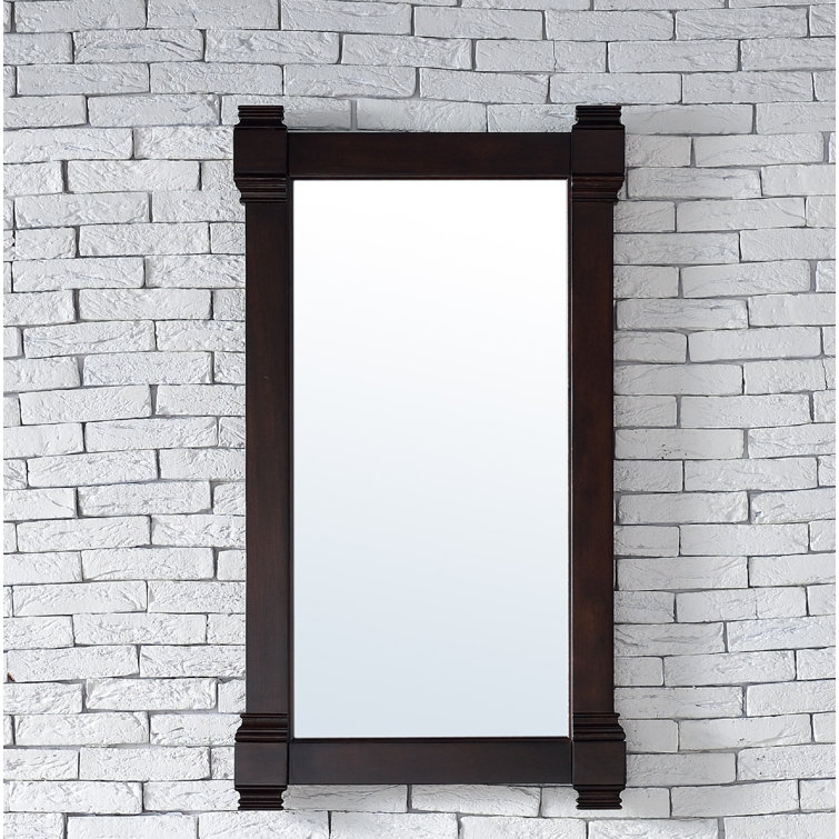 Burnished Mahogany Rectangular Wood Framed Vanity Mirror