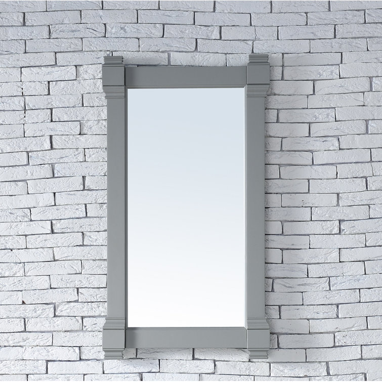 Urban Gray Traditional Wood Floating Wall Mirror 21.5" x 39.25"