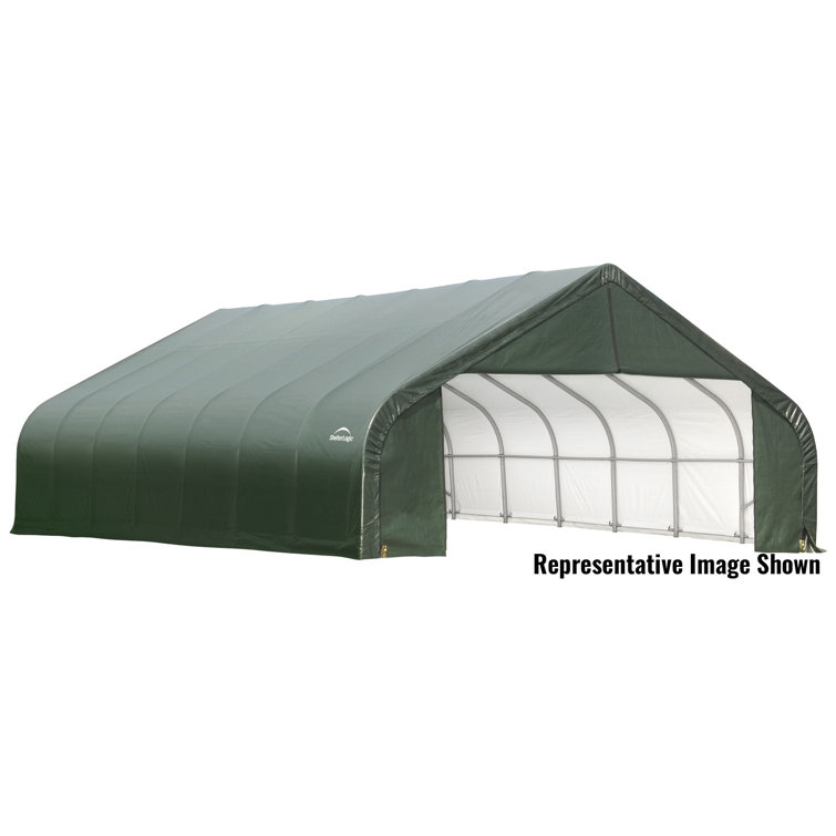 ShelterCoat 11'x16' Peak-Style Portable Green Polyethylene Garage