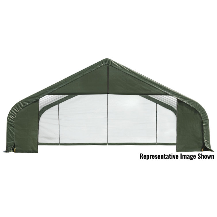 ShelterCoat 11'x16' Peak-Style Portable Green Polyethylene Garage