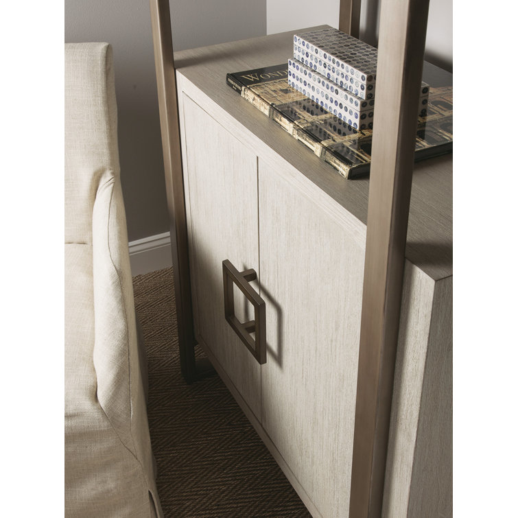 Bianco Gray Mahogany Adjustable Bookcase with Doors