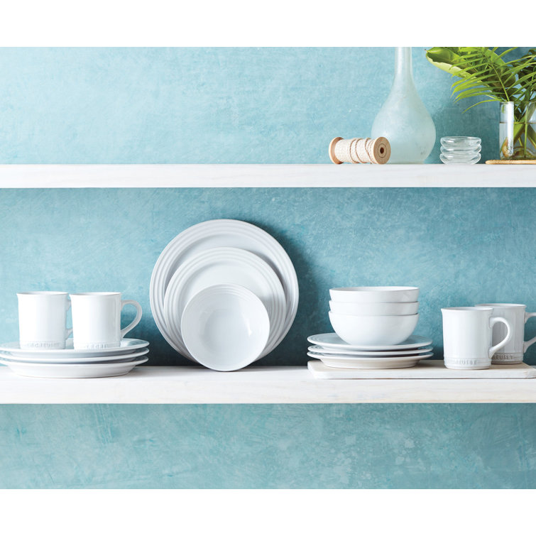 Caribbean Blue Ceramic 16-Piece Dinnerware Set, Service for 4