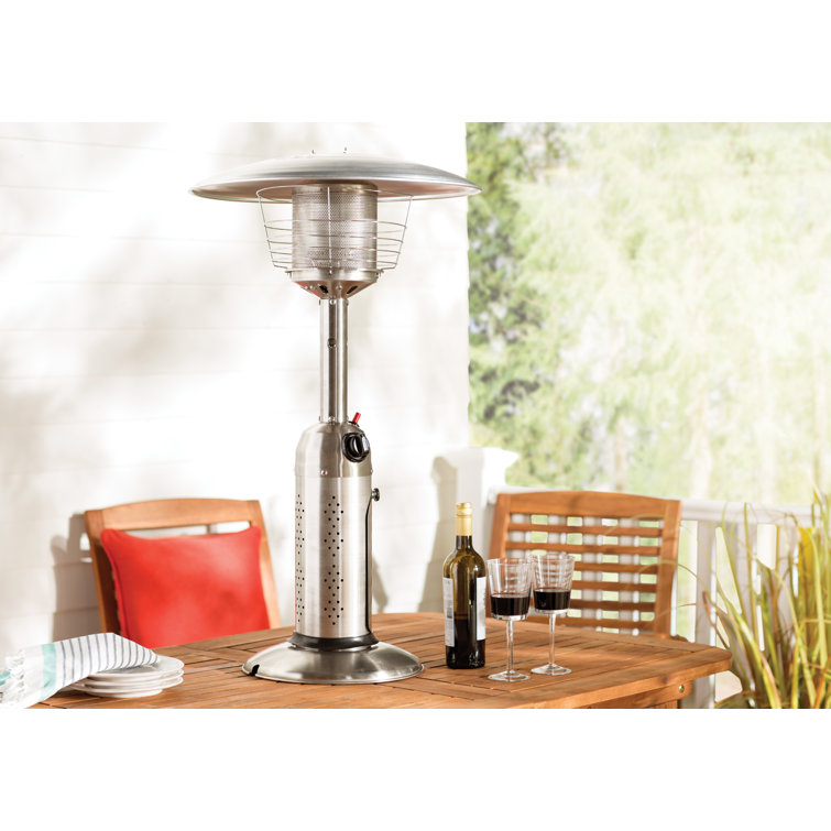 Stainless Steel Tabletop Propane Patio Heater with Auto Shutoff